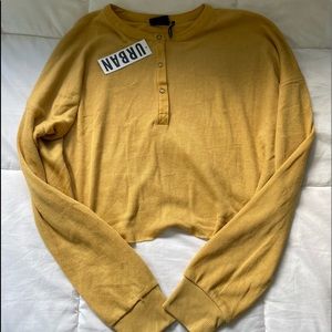 NWT Urban Outfitters yellow crop top with buttons